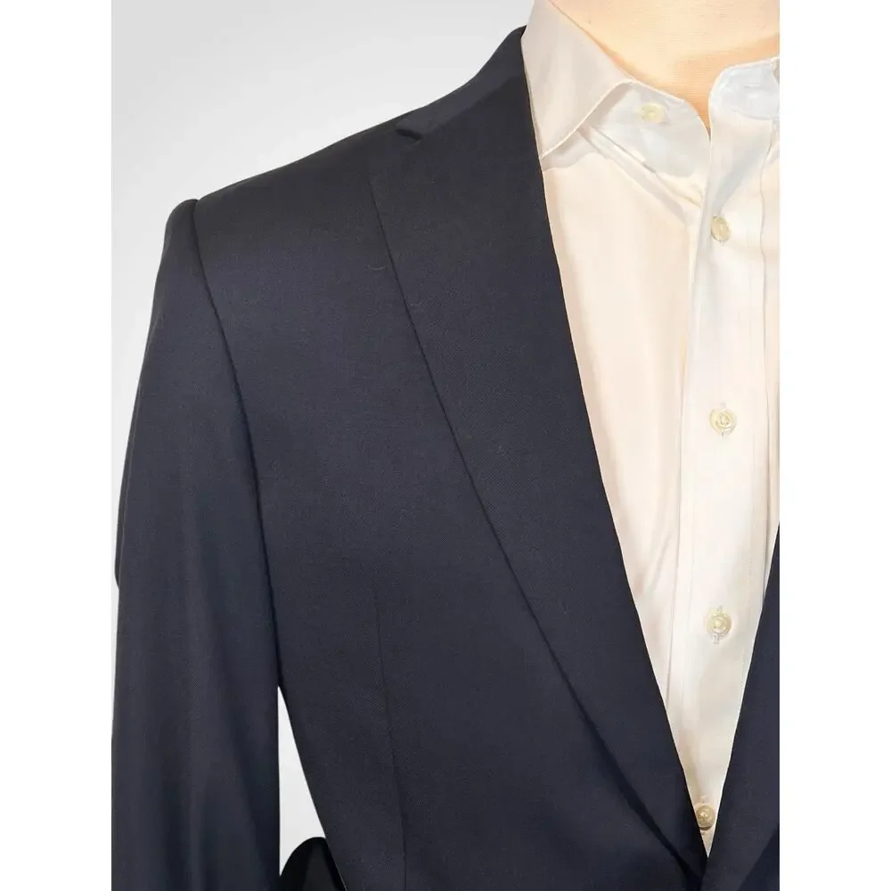 New Jos A Bank Signature 42-44L Tailored Athletic Fit Navy Blue Blazer